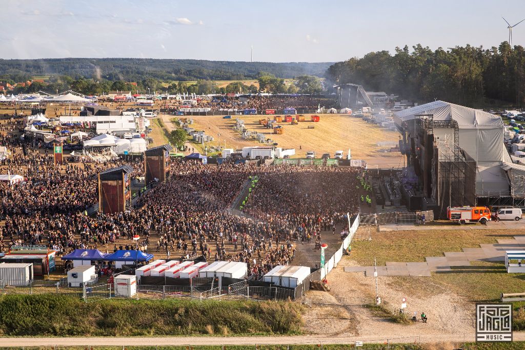 Summer Breeze Open Air 2019 in Dinkelsb�hl (SBOA)
Luftaufnahme vom der Main Stage
