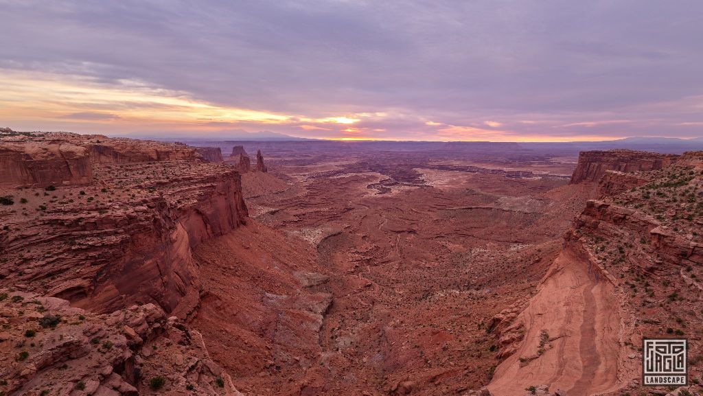 View from Mesa Arch in Canyonlands National Park at sunrise
Utah 2019